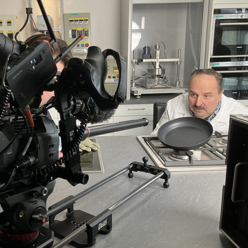 Probe Kameraobjektiv Dreharbeiten werbefilm vierlaufende
